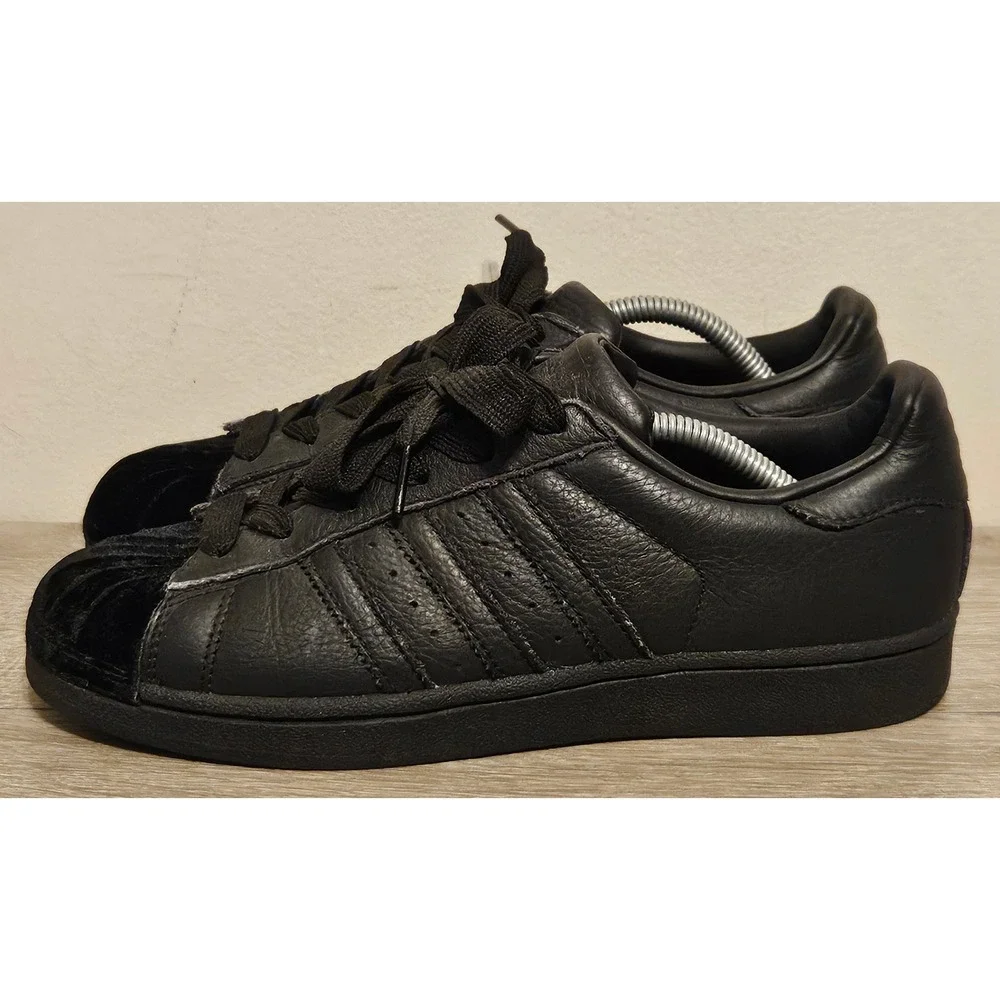 Adidas Originals Superstar 80s Velvet Black Leather Sneakers CG6011 Size 7